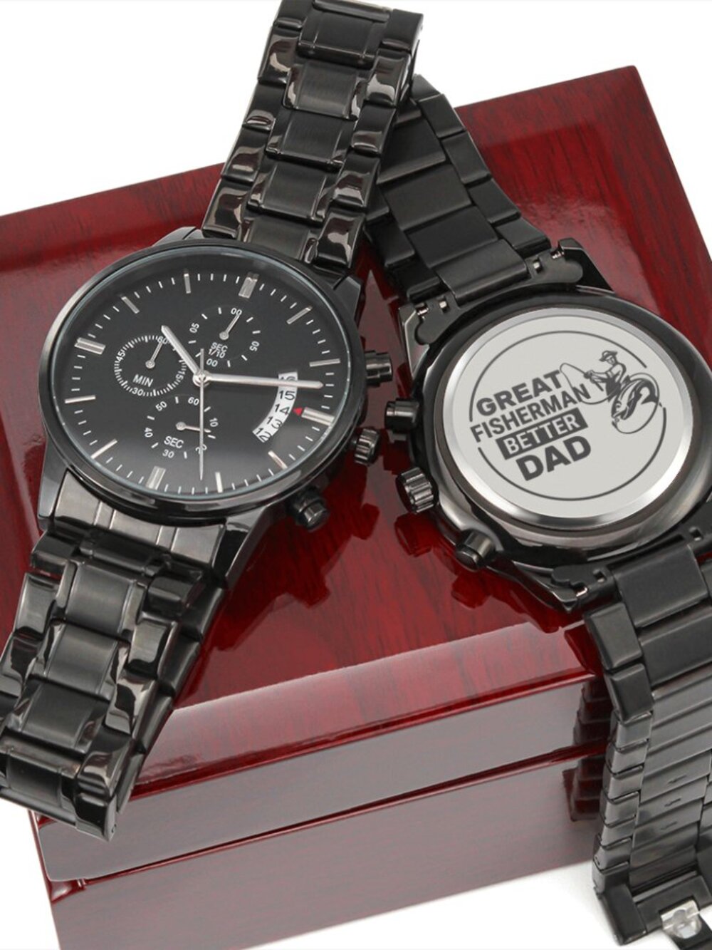 Better Dad Engraved Stainless Steel Watch Inspirational Message Luxury  Box